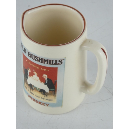 196 - A vintage Diamond Print & Ceramics Staffordshire 'Old Bushmills Whiskey' pub jug.