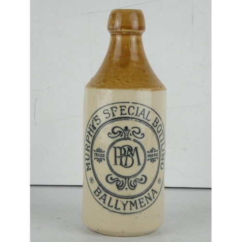 198 - An antique stoneware beer bottle 'Murphy's Special Bottling, Ballymena'.