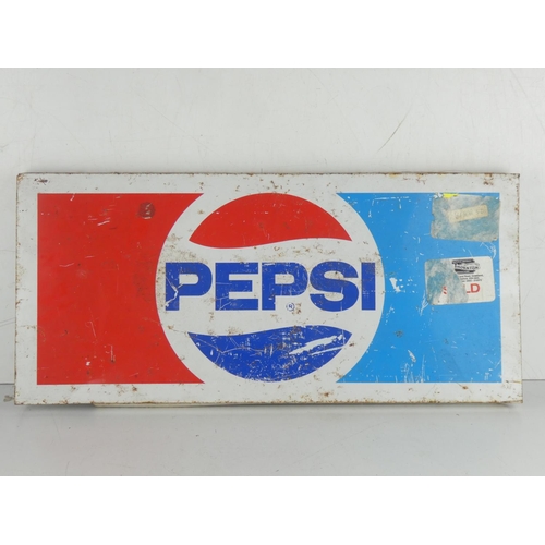 202 - A vintage Pepsi advertising sign. Measuring 56cm x 26cm x 3cm .