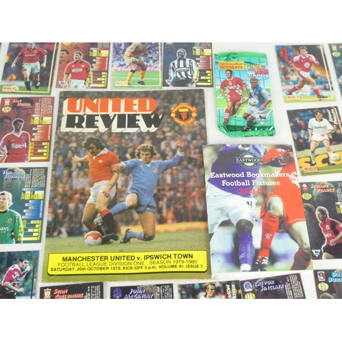 205 - A United Review football programme 'Manchester United v Ipswich Town' , a lot of assorted football c... 