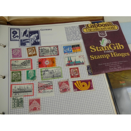 211 - A vintage Stanley Gibbons Trident Stamp Album and contents, a Modern Postage Stamp Album and content... 