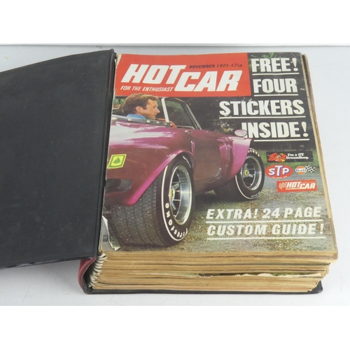 225 - A vintage folder of Hot Car magazines.