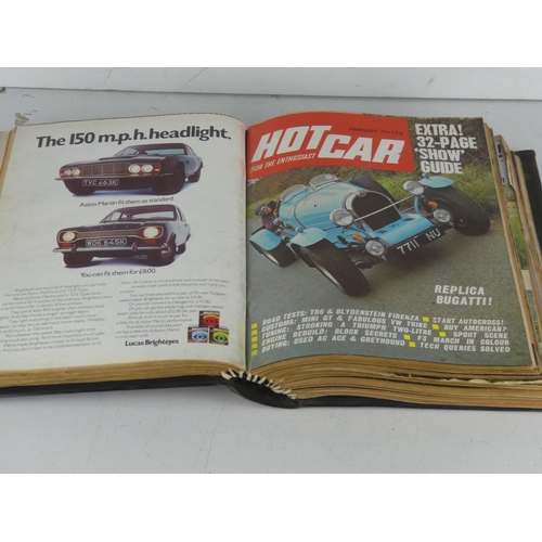 225 - A vintage folder of Hot Car magazines.