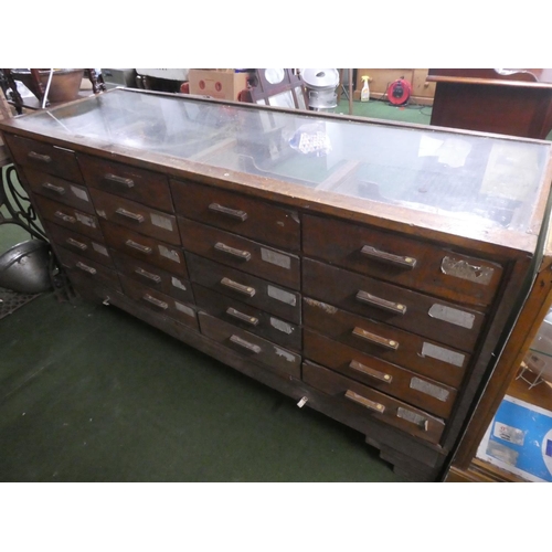 227 - A stunning vintage haberdashery shop counter with wooden drawers.