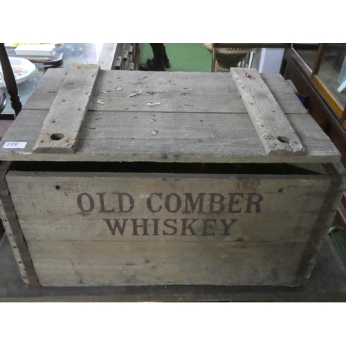 228 - A large vintage wooden crate 'Old Comber Whiskey' measuring 67cm x 43cm x 38cm.