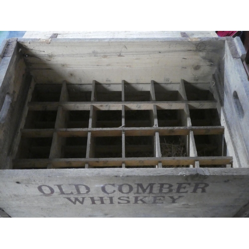 228 - A large vintage wooden crate 'Old Comber Whiskey' measuring 67cm x 43cm x 38cm.