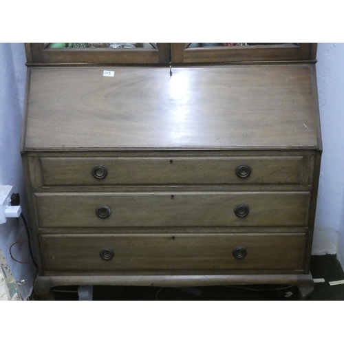 243 - A large mahogany writing bureau/desk bookcase.