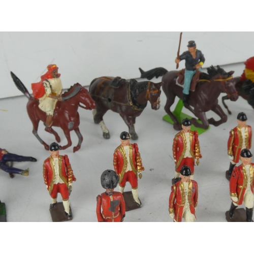 245 - A collection of vintage enamel hand painted military figures etc.