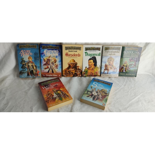 306 - Eight vintage Forgotten Realms books to include Dragonwall, Horselords, Azure Bonds, Feathered Drago... 