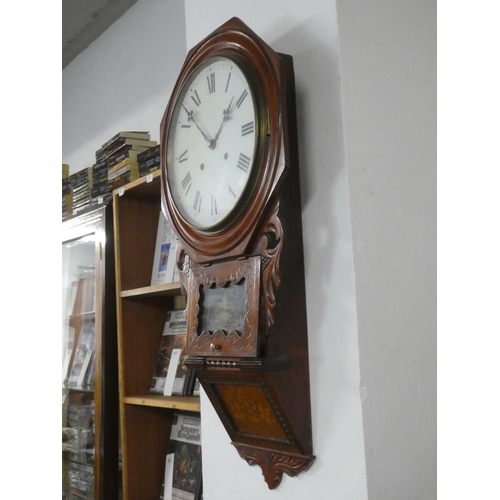 339 - A stunning antique American drop dial clock with original label.