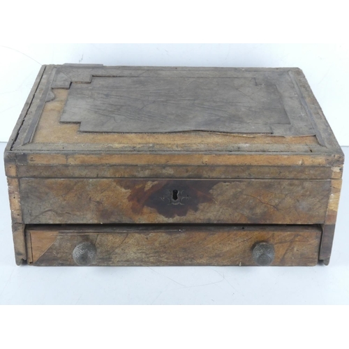 343 - An antique jewellery box for restoration.