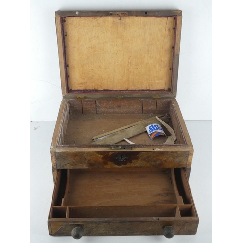 343 - An antique jewellery box for restoration.