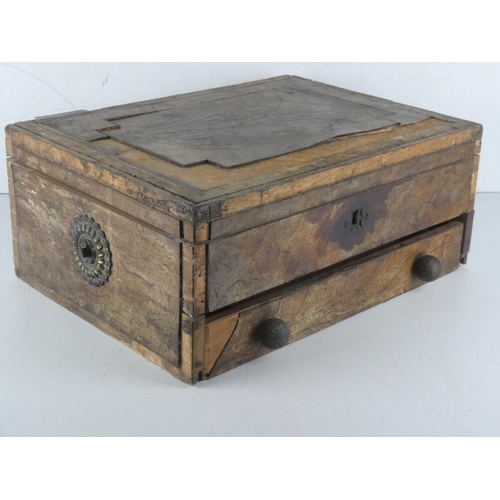 343 - An antique jewellery box for restoration.