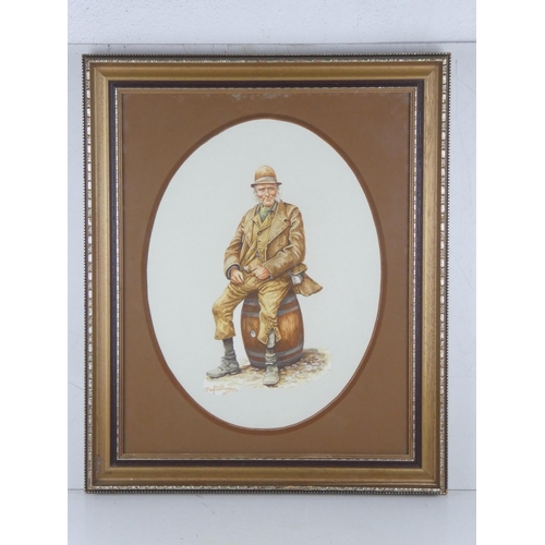 362 - An original Roy Wallace watercolour painting, 'The Gamekeeper'.