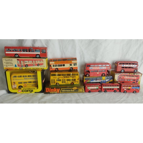 436 - A collection of model double decker buses to include Dinky, Corgi & more.