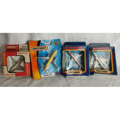 437 - A collection of 4 model planes to include 3 matchbox & an airfix.