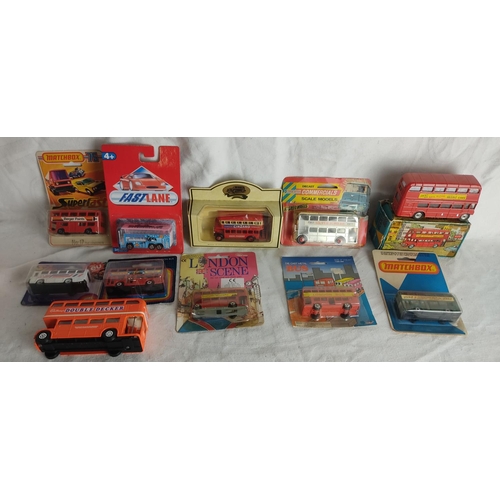 438 - A collection of diecast model buses by Matchbox & more.