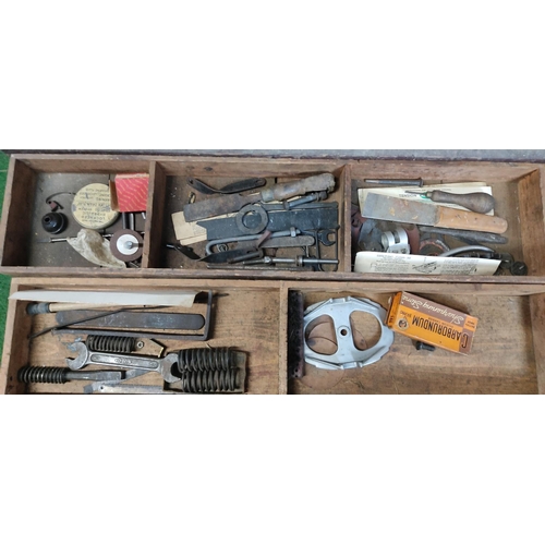 455 - A large antique carpenters tool chest & contents.