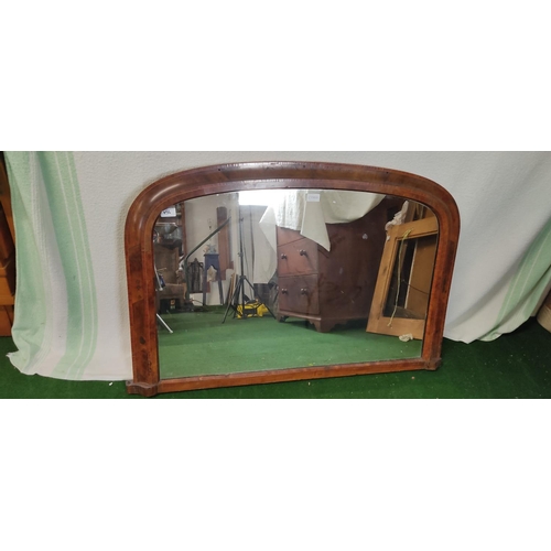 456 - A stunning antique walnut framed over mantle mirror.