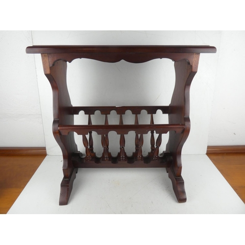 471 - A mahogany magazine rack/table.