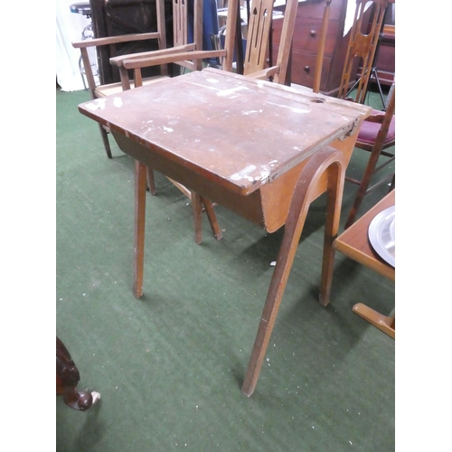 491 - An antique pine child's desk.