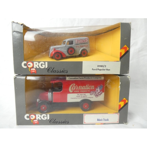 103 - A boxed Corgi Classics D980/2 Ford Popular van and a boxed Corgi Classics Mack truck.