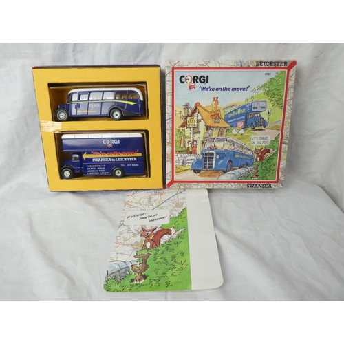 105 - A boxed Corgi Collectors Club set to celebrate the move of Corgi Toys from Swansea to Leicester.