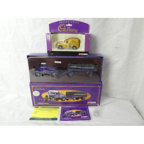 114 - A boxed Corgi Classics 16002 Cadbury Bros. Bournville - Scammell Highwayman Ballast & Trailer and a ... 