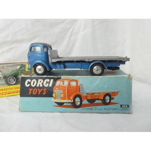 117 - Three vintage boxed Corgi toy vehicles - 162 Whizzwheels Quatermaster Dragster, 454 Commer (5 ton) p... 