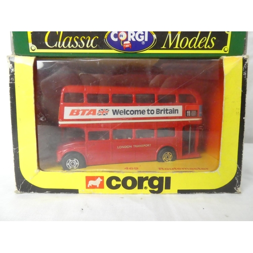 118 - A vintage boxed Corgi 469 Routemaster and another.