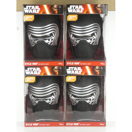 100 - 4 boxed Disney Star Wars Kylo Ren 3D deco lights.