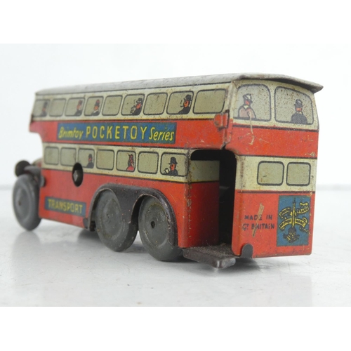 28 - A vintage Wells Brimtoy 'Pocket Toy' double decker bus.