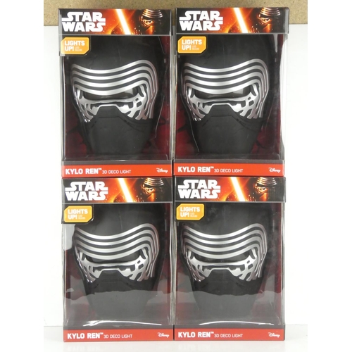 34 - 4 boxed Disney Star Wars Kylo Ren 3D deco lights.