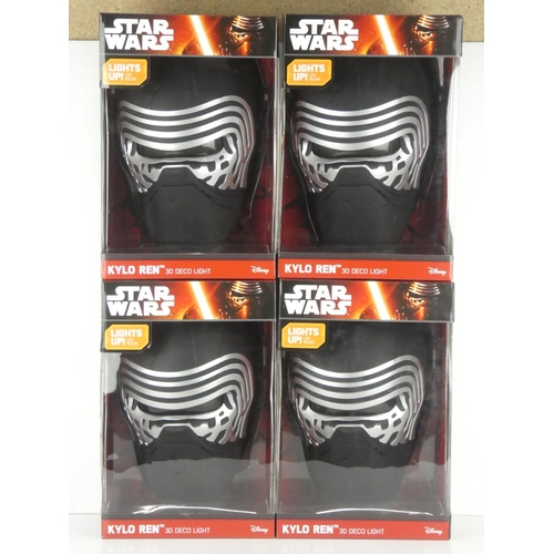 36 - 4 boxed Disney Star Wars Kylo Ren 3D deco lights.