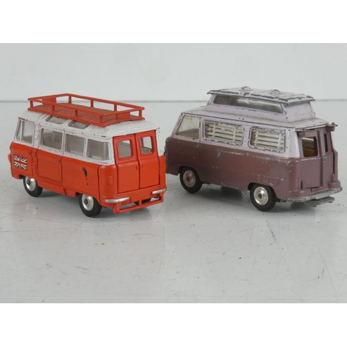 43 - 2 vintage diecast Corgi Cars, 'Ford Thames Caravan' & 'Commer Bus 2500 series'.