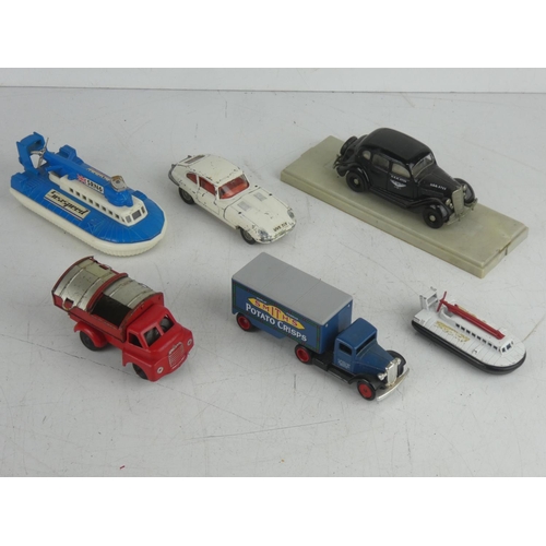 61 - A collection of 6 diecast vehicles to include Hover Crafts, cars & more.