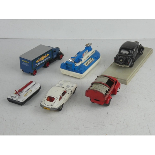 61 - A collection of 6 diecast vehicles to include Hover Crafts, cars & more.