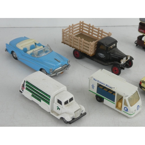 76 - A collection of 7 diecast vehicles to include Dinky, Papillon & more.