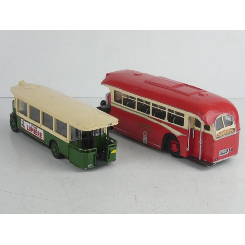 77 - A vintage handmade wooden coach & Solido 1934 Renault Autobus.