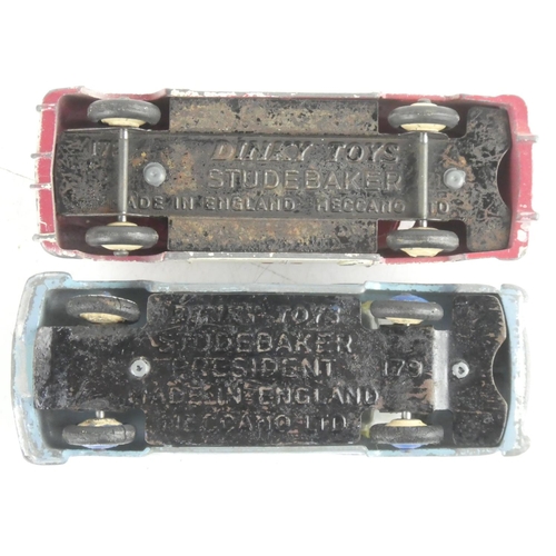 81 - 2 vintage Dinky/ Meccano cars to include Studebaker & Studebaker President.