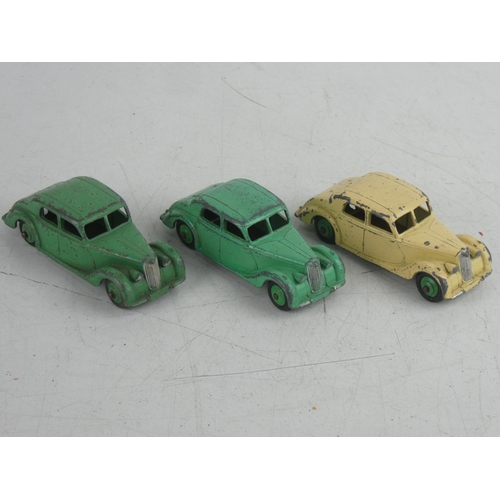 84 - 3 vintage Dinky/ Meccano Ltd Riley cars.