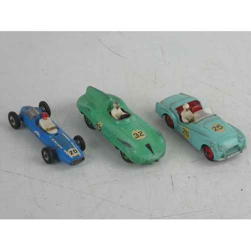 87 - 3 vintage Dinky/ Meccano Ltd cars to include Connaught, Triumph TR2 &Cooper Racing Car.