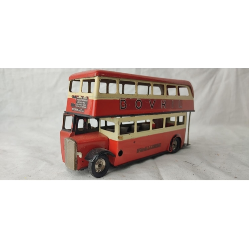 487 - A vintage Tri-Ang Minic Toys tin plate London Transport double decker bus