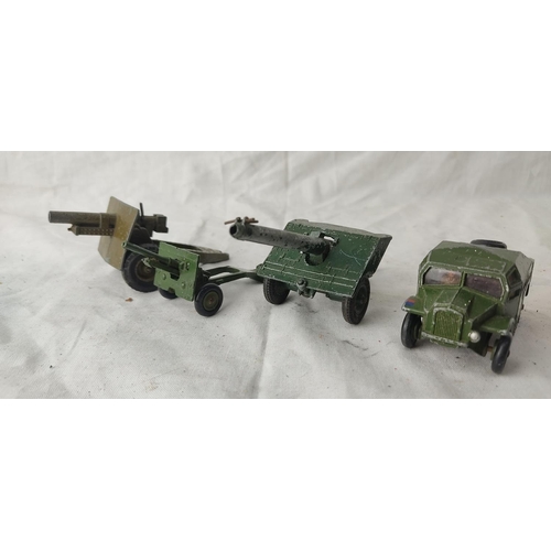 496 - A vintage Dinky Toys 'Field Artillery Tractor' and more.