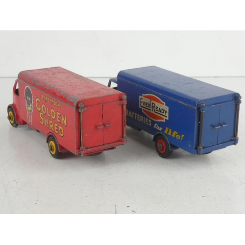 517 - 2 vintage Dinky Supertoys 'Guy' lorries - Ever Ready Batteries and Golden Shred.