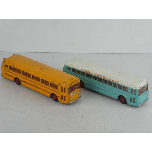 520 - Two vintage Dinky Supertoys vehicles - 'Dinky Continental Tours' coach and 'Wayne' school bus.