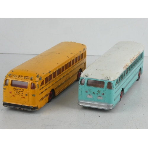 520 - Two vintage Dinky Supertoys vehicles - 'Dinky Continental Tours' coach and 'Wayne' school bus.