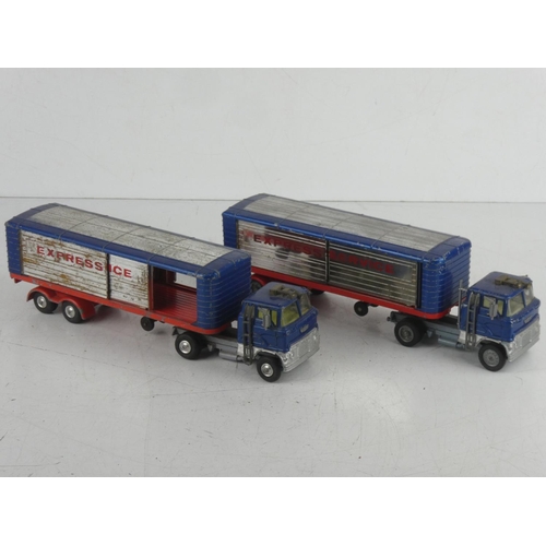 527 - Two Corgi Major 'Express Services' lorries with sliding side doors.