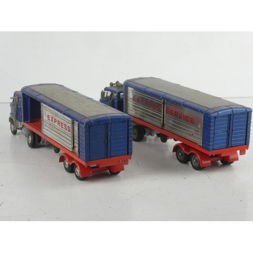 527 - Two Corgi Major 'Express Services' lorries with sliding side doors.