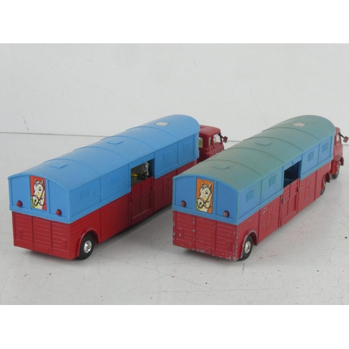 531 - Two vintage Corgi Major Toys articulated horse box - Chipperfields Cricus.